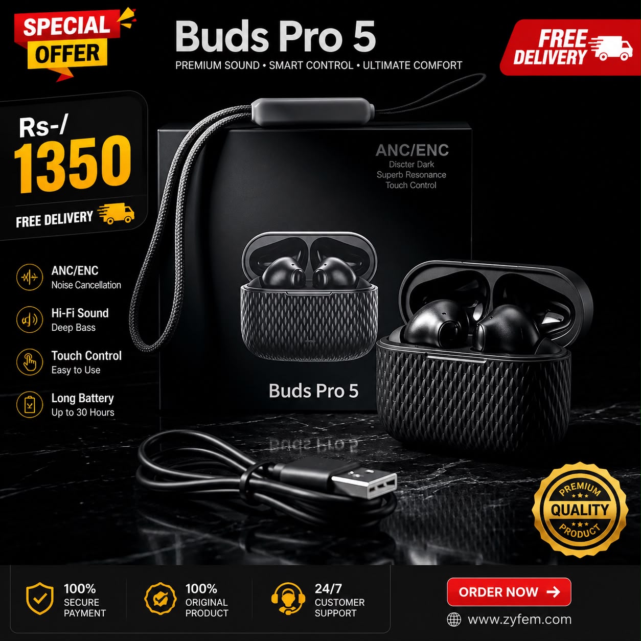 Buds Pro 5 Wireless Earbuds