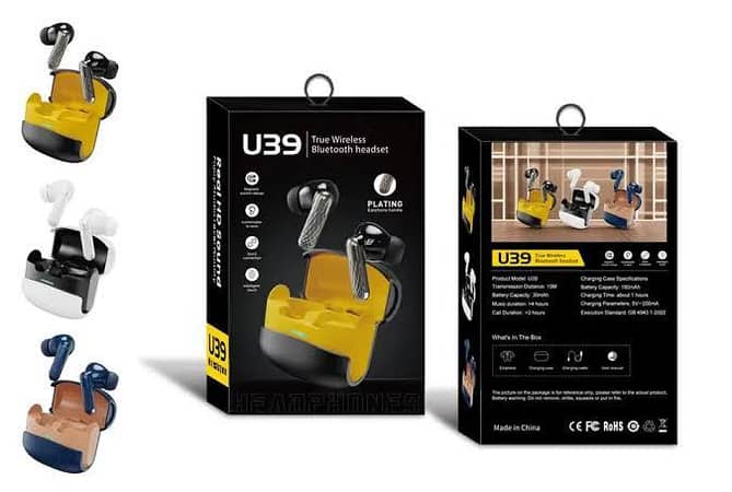 U39 True Wireless Bluetooth Earbuds - Magnetic Suction Design TWS - Stereo Sound & Deep Bass - Intelligent Touch Control - Type-C Quick Charge - ENC Noise Reduction - Best for Calling & Music - Universal Compatibility